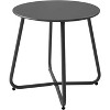 DOMETOUR Steel Outdoor Side Table Round Patio End Table with Adjustable Feet, Elegant Portable End Table for Garden Balcony Yard - 4 of 4