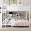RISOKEYS Queen Over Queen Bunk Bed - Wooden Bunk Bed with Storage Cabinets, Plug Outlets & USB Ports - White - 4 of 4