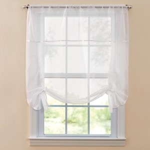 BrylaneHome BH Studio Sheer Voile Tie-Up Shade - 1 of 4