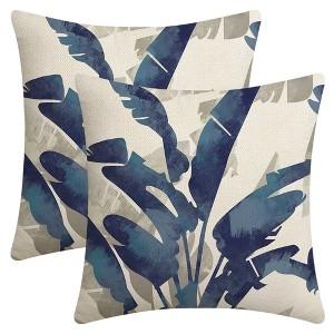 REGALWOVEN Boho Plant Pattern Decorative Throw Pillow Covers for Couch Bed Living Room 18 x 18 Inch 2 Pcs - 1 of 4