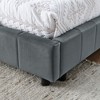 Sapphtopaz Daybed Bed Frame with Tufted Upholstered Sofa Bed with Armrests and Wood Slats Support Beds for Apartment, Bedroom - 3 of 4