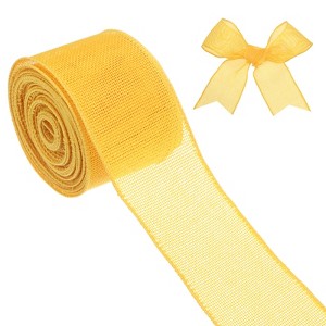Unique Bargains Burlap Wired Edge Durable Thick Fabric Ribbons for DIY Crafts 1 Pc - 1 of 4