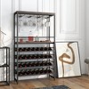 Tangkula 32 Bottles Wine Rack Rustic Wine Storage Holder Freestanding W/ Glass Holder - 2 of 4