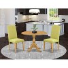 3-Piece Natural Oak Finish Solid Wood Top - Dining Room Set with High Back - Seats 4 - 2 of 4