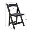 VASIP Set of 4 Upholstered Folding Chair, Solid Wood Frame, Ergonomically Designed Back and Cushion for Kitchen, Restaurant - 3 of 4