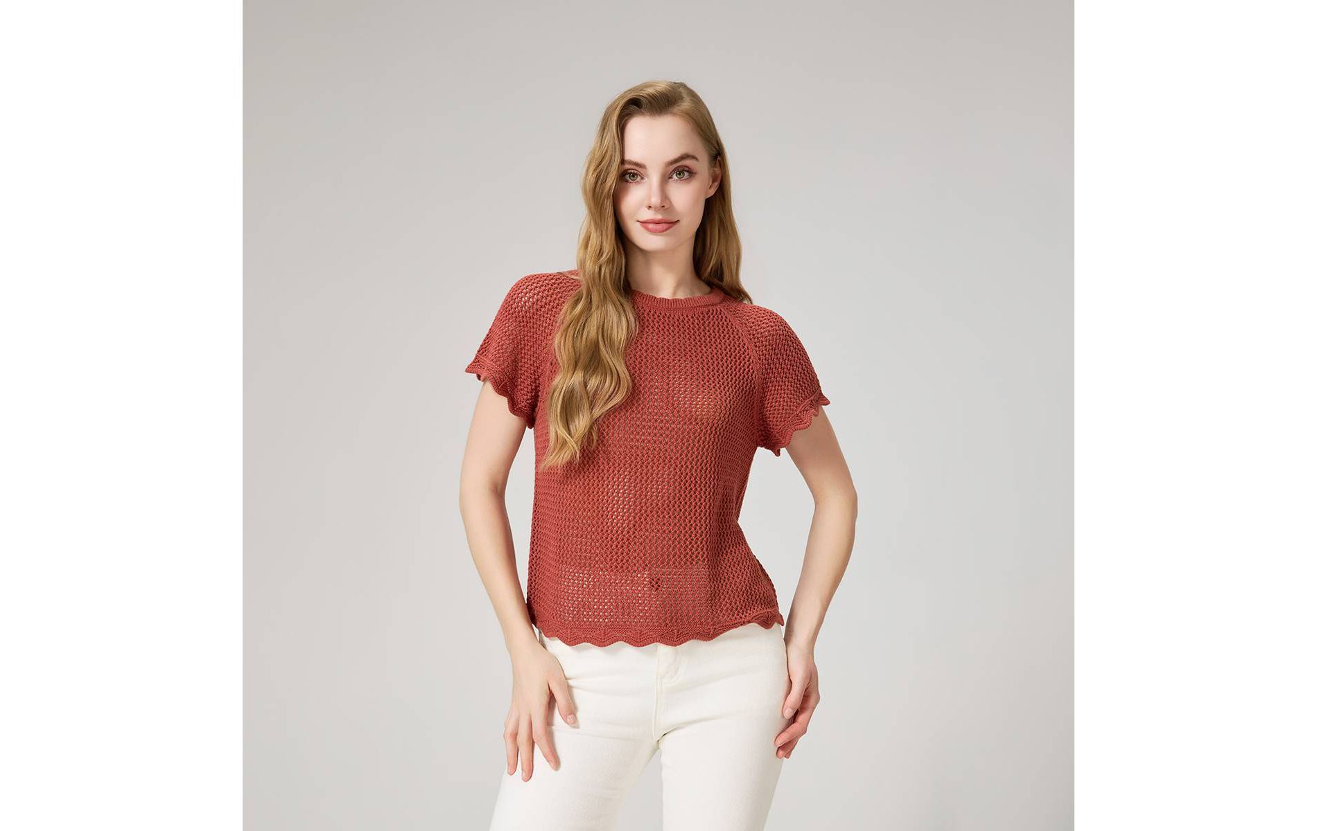 Women's Short Sleeve Texture Stitch Crewneck Sweater - Universal Thread™