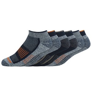 Dickies Men's 6pk No Show Outdoor Navigator Socks - Blue/Orange/Gray 6-12: Midweight Knit, Tagless Design - 1 of 1
