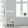SEVOBAL 6-Tier Hollow Carved Shoe Rack Board Shoe Storage Organizer Cabinet for Narrow Entryway Space-Saving Boots Display, White, 40.94"*10.63"*3.35" - 2 of 4