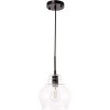 Elegant Lighting Pierce 1 light Black and Clear seeded glass pendant - 3 of 4