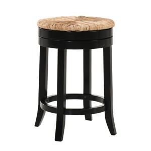 Carolina Living 24" Leif Swivel Rush Seat Counter Stool, Rubberwood Frame: Fixed Height, No Back - 1 of 4