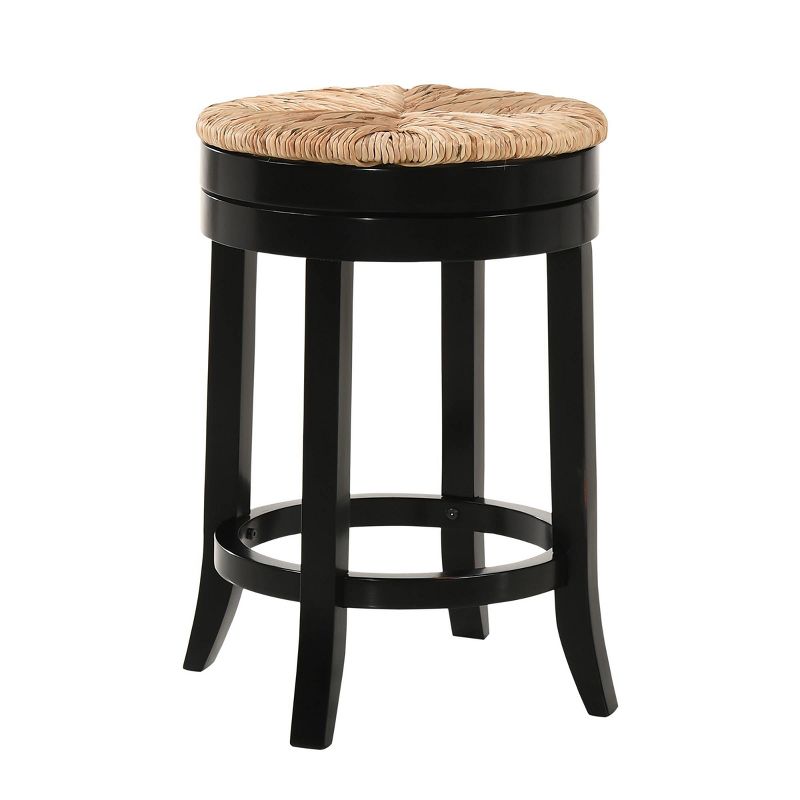 24" Leif Swivel Rush Seat Counter Height Barstool Antique - Carolina Chair & Table, 1 of 6