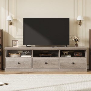 70in TV Stand for TVs up to 80", Mid Century Modern Entertainment Center with Storage Drawer and Open Shelves, TV Console Media Cabinet - 1 of 4