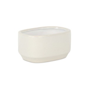 Cheung's Elegora Wide Curved Rectangular Straight Side Ceramic Pot - Small - Off White - 1 of 4