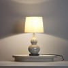 19.5" Mirror-Mosaic Table Lamp – Chrome Base + White Linen Semi-Drum Shade - 2 of 4