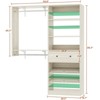Aheaplus 60'' Closet Organizer with Shoe Rack and Drawers, Reversible Walk-in Closet System with Adjustable Shelves and Hanging Rods - 3 of 4