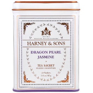 Harney & Sons, Fine Teas, Dragon Pearl Jasmine, 20 Tea Sachets, 1.4 oz (40 g) - 1 of 2
