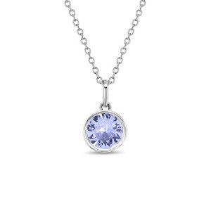 Girls' Birthstone Cubic Zirconia Sterling Silver Necklace - In Season Jewelry - 1 of 4