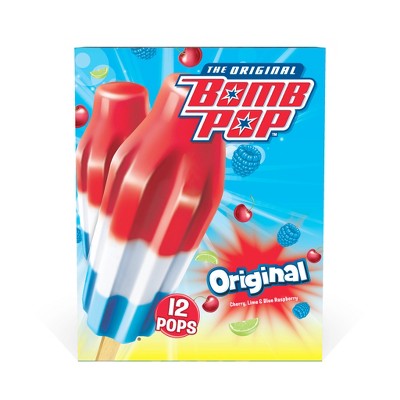 Bomb Pop Original (Cherry, Lime, Blue Raspberry) Frozen Bars - 21 fl oz /12ct