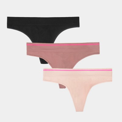 A Fresh Collection Sneak Chic Seamless Thong 3 Pack Premium Plum/rose ...