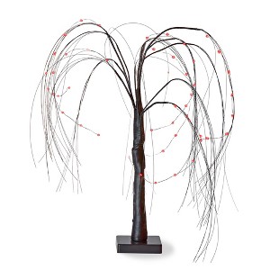 tag Spooky Weeping Willow LED Tree Decorative Sculpture 18x18x20 Indoor Halloween Holiday Decor Black Plastic - 1 of 2