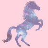 Juniors Womens Lost Gods Galaxy Horse Silhouette T-Shirt - 2 of 4