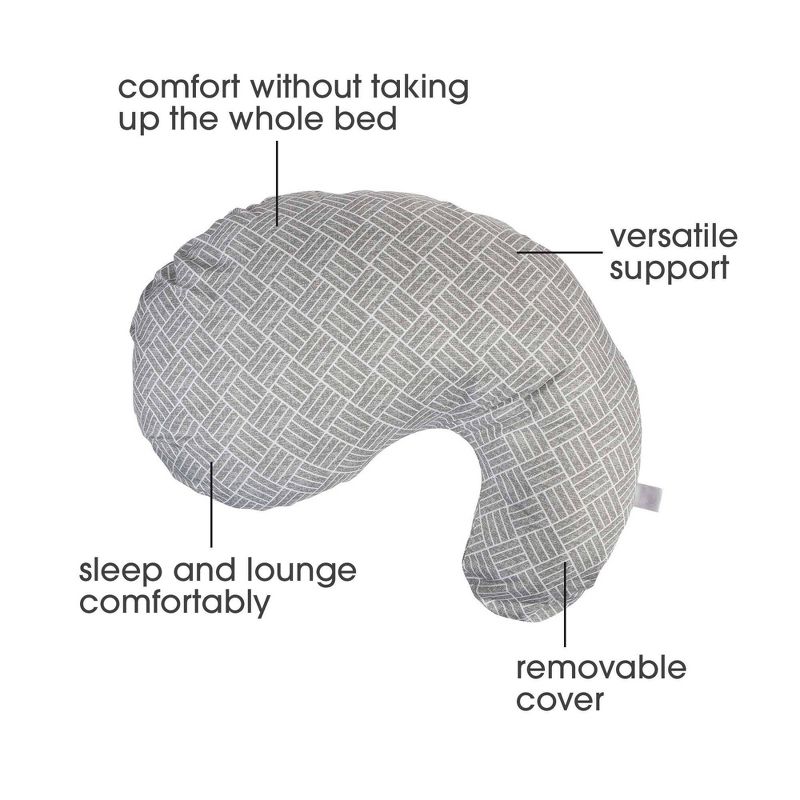 Boppy Cuddle Pillow with Gray Basket Weave Cover, 3 of 9