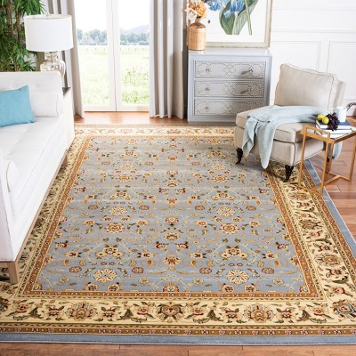 Lyndhurst Light Blue and Ivory Synthetic 10' x 14' Rectangular Area Rug