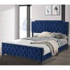 HOMES: Inside + Out California King Frostveil Transitional Button Tufted Panel Bed with Nailhead Trim - 2 of 4