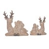 Transpac Resin 11 in. Brown Christmas Laying Woodland Texture Deer Figurine Set of 2 - 3 of 4