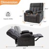 Manual Recliner for Adults,Classic Overstuffed Reclining Chair with Cup Holders,Side Pockets - 3 of 4