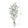 DR.Planzen 5-7FT Artificial Olive Trees with Round White Planter, Pre Potted Artificial Tree for Indoor/Outdoor Home Decor - 3 of 4