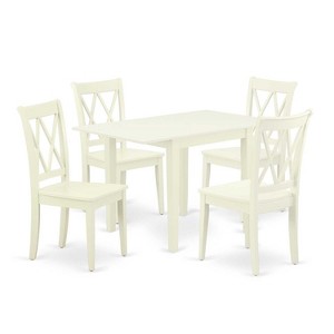 HomeStock 5-Pc Linen White Finish Solid Wood Top-Dining Room Set-Seats 4 - 1 of 4