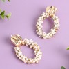 SOHI Women's White Wreath Drop Earrings - 2 of 3