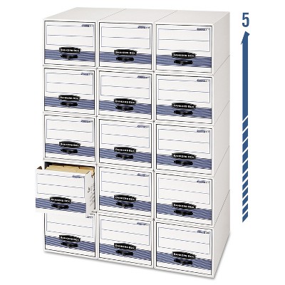 Bankers Box STOR/DRAWER Steel Plus Storage Box Letter White/Blue 6/Carton 00311