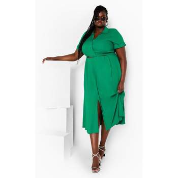 Women's Plus Size Malia Dress - green | CITY CHIC