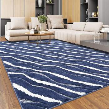 WhizMax Modern Area Rug AbstractSoft Fluffy Throw Carpet Accent Rug for Living Room Bedroom