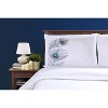 Modern Feather Embroidered Cotton Duvet Cover and Pillow Sham Set - Blue Nile Mills - 2 of 4
