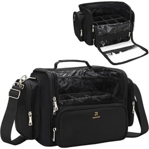 Makeup Brush Bag Extra Large Makeup Brush Case with 4 small bags Professional Makeup Artist Brush Holder Stand Up Organizer - 1 of 4