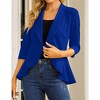 Womens Blazer 3/4 Sleeve Casual Office Business Open Front Suit Jacket Cardigan - 3 of 4