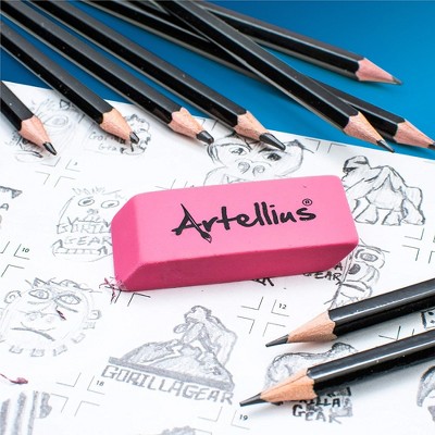 Artellius Large Pink Latex-Free Rubber Erasers Pack of 100