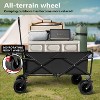 Bestier Collapsible Wagon with Wheels, 220 lbs Foldable Wagons Carts with Flexible Handle, Portable Folding Utility Beach Cart for Shopping Camping - 3 of 4