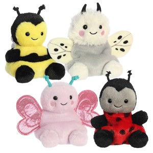 Aurora Palm Pals SpringTime Flutter Bundle – Queeny Bee, Lil Spots Ladybug, Astra Moth & Petunia Butterfly, 5" Plush Set - 1 of 4