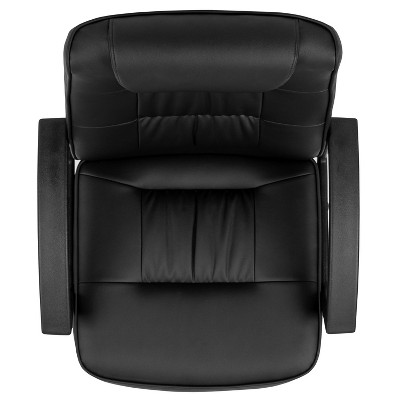 Contemporary High Back Swivel Leather Task Chair with Nylon Base