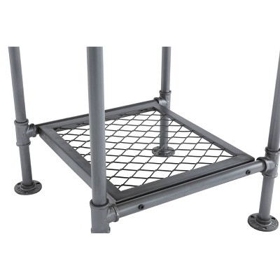 Newport Industrial Gray & Natural Fir Wood Square End Table