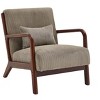 APRILSOUL 32.25"Scandinavian Solid Wood Lounge Chair Ribbed Corduroy Armchair with Lumbar Support - 4 of 4