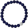 Steeltime men's sterling silver and blue lapis beaded stretch bracelet - 2 of 3