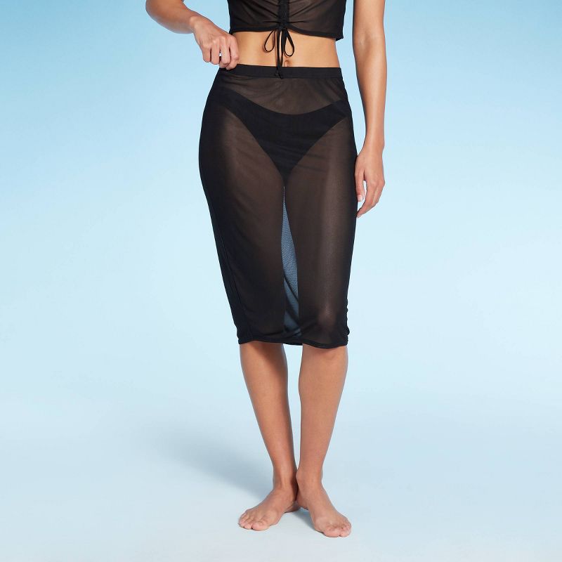 Women's Mesh Cover Up Midi Skirt - Wild Fable™, 3 of 7