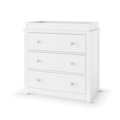 Child Craft Harmony 3 Drawer Dresser with Removable Changing Table Topper, Ample Storage, Anti-Tip Kit Included to Prevent Tipping, Baby Safe Finish