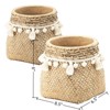 VisioGear 2PCS Rectangular Basket Planters with Woven Tassel Accent, Modern Planter for Patio, Garden, Brown,6.5"*6.5"*6" - 3 of 4
