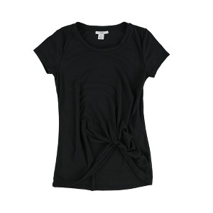 bar III Womens Tie Front Basic T-Shirt - 1 of 2